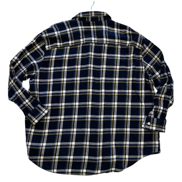 Old Navy Womens XL Boyfriend Shirt 100% Cotton Plaid Navy White - Picture 7 of 7